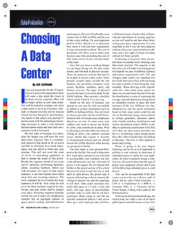 Choosing a Data Center Whitepaper