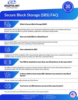 Secure Block Storage (SBS) FAQ Brochure