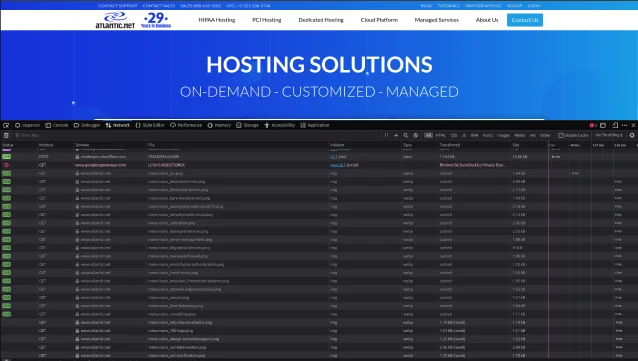 Example of a web server pipeline in Firefox Developer tools.